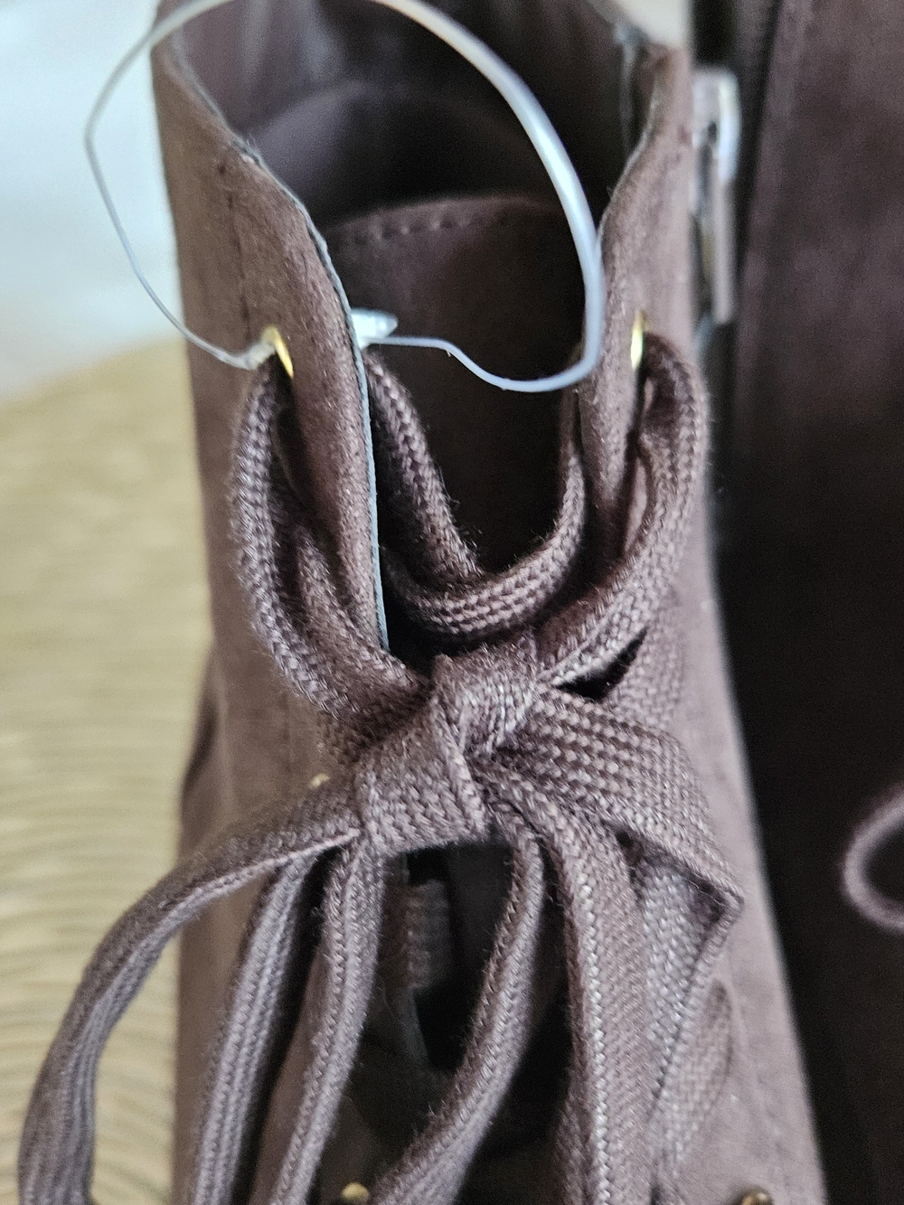 Kensie Kasha Brown Faux Suede Lace Up Combat Boots Women's Size 9 - Picture 11 of 11
